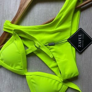 Zaful Neon green two piece bathing suit